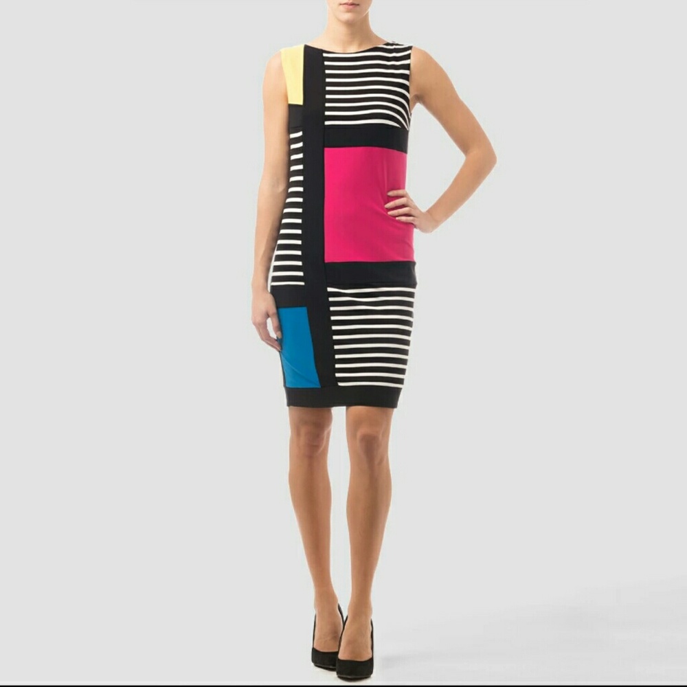 Joseph Ribkoff Multi Block print dress -161915